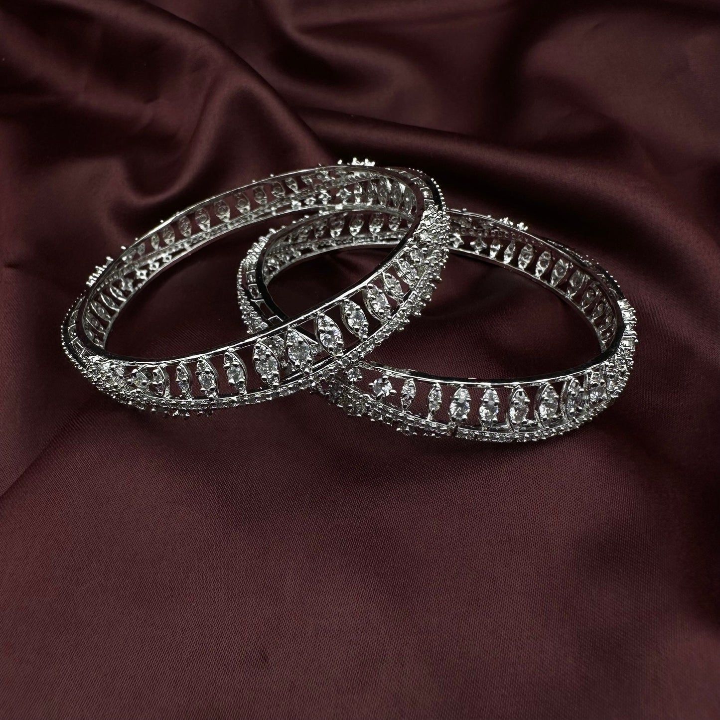 Quirky Fashions everlasting love bangles pair size 2.8 | Indian Jewelry | Bridal Jewelry | White dress Jewelry | Wedding wear | CZ Bangles
