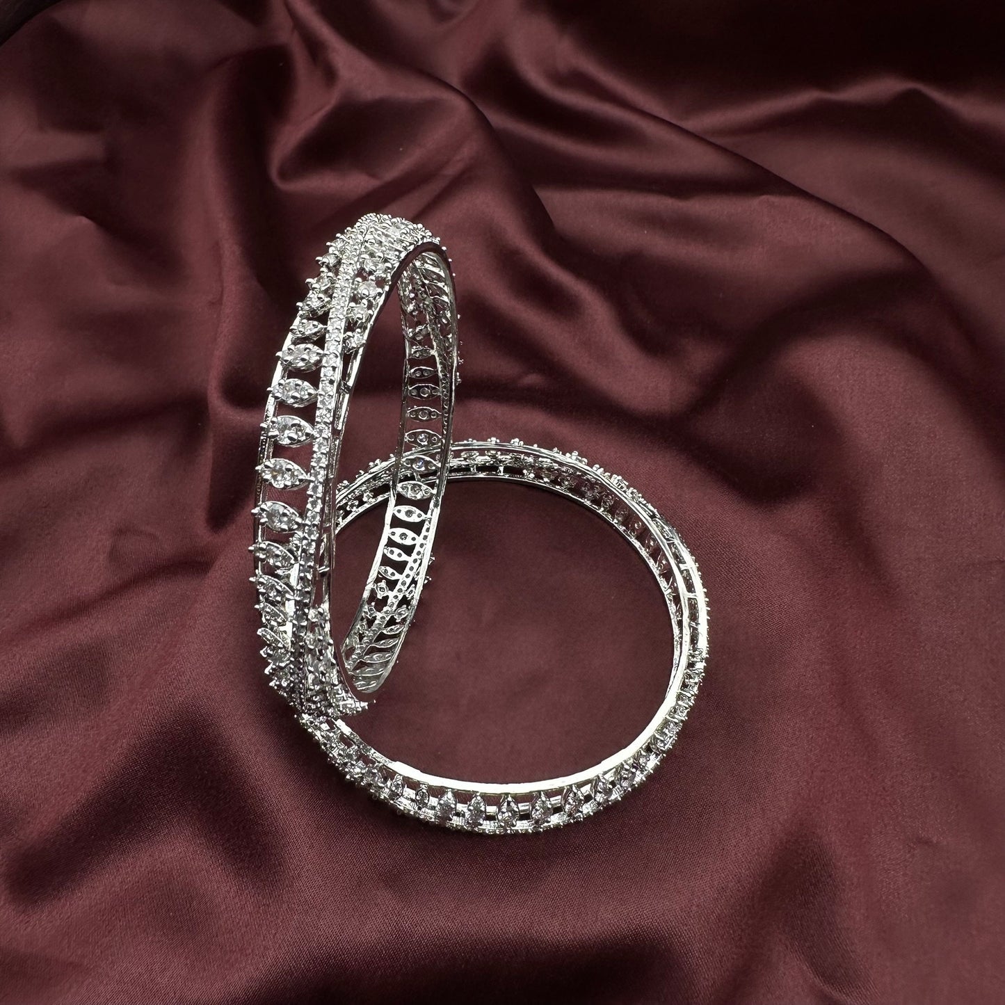 Quirky Fashions everlasting love bangles pair size 2.8 | Indian Jewelry | Bridal Jewelry | White dress Jewelry | Wedding wear | CZ Bangles