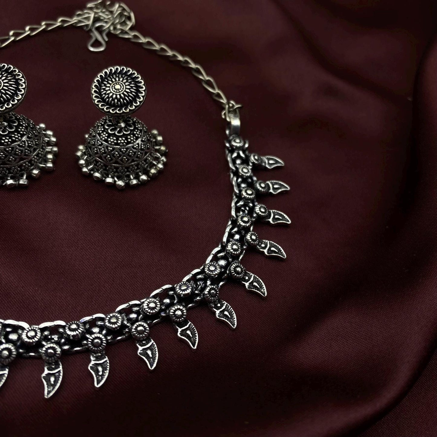 6pc Tribal set, Boho Long Necklace Set, Oxidized Jewelry Set, Ethnic Jewelry, Temple Jewelry, Gift for Xmas, Indian Jewlery Necklace Set