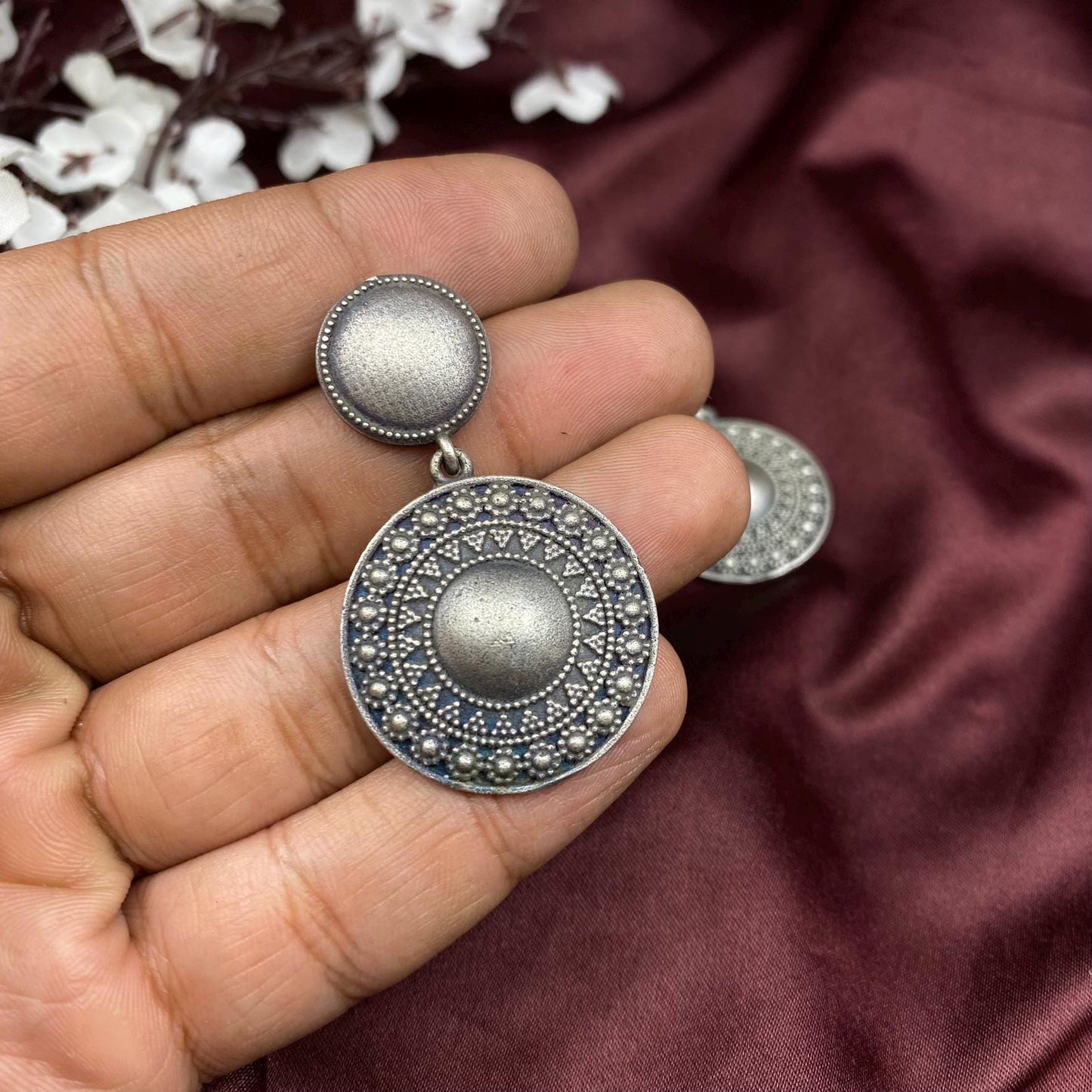 Oxidized Silver Earrings Set - Ethnic Jhumka, Evil Eye, Peacock & Pearl Danglers by Quirky Fashions | Gift pack | Customized gifts for her