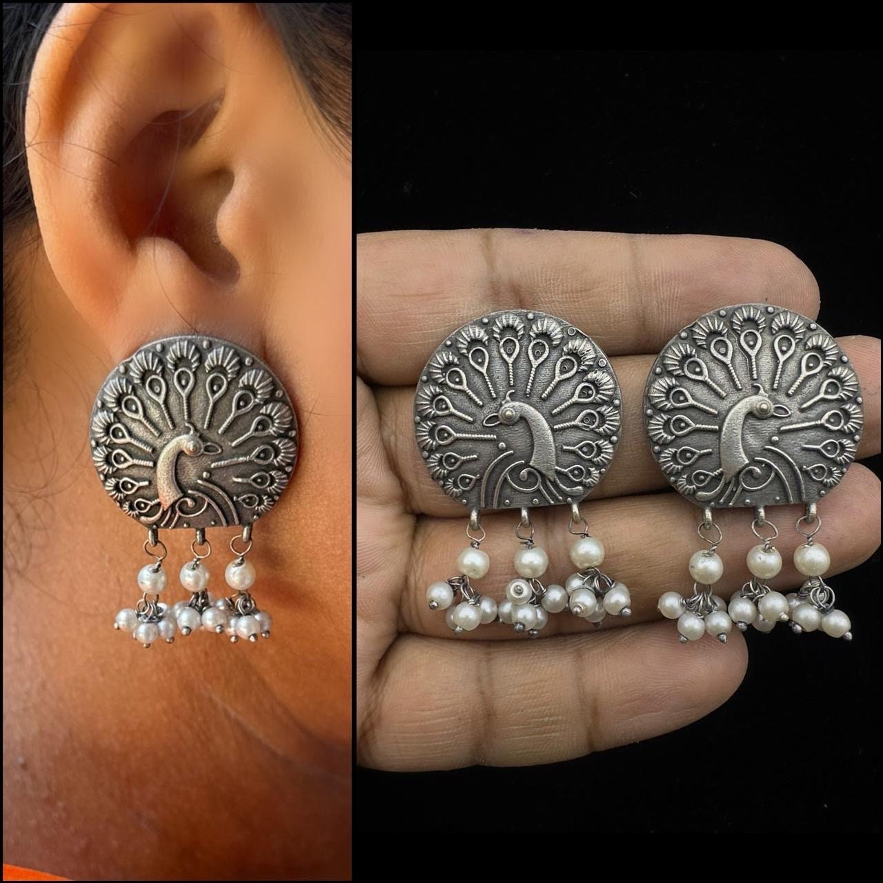 Peacock Indian oxidised bugadi earring Animal earring tribal ethnic antique gift for her mother day special giftbirthday & anniversary gift