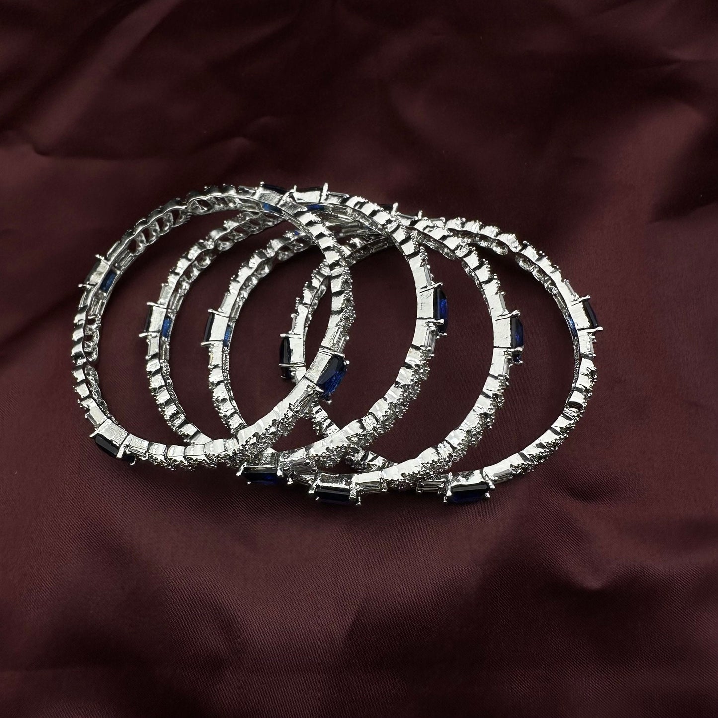 Quirky Fashions American Diamond Bangles/ Diamond Silver Bangle/ Set Of 8 CZ Diamond Bangles/ Jewelry for Women /Gifts for Girls