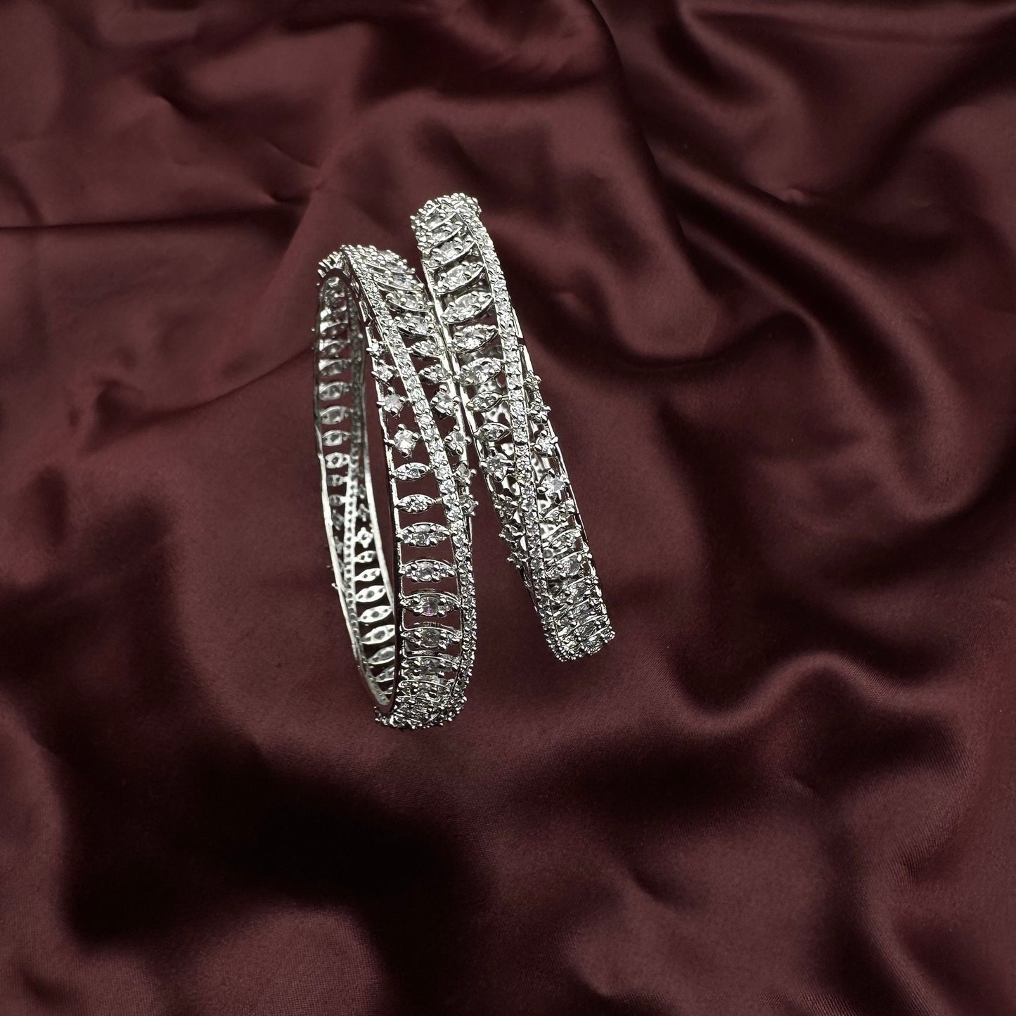 Quirky Fashions everlasting love bangles pair size 2.8 | Indian Jewelry | Bridal Jewelry | White dress Jewelry | Wedding wear | CZ Bangles