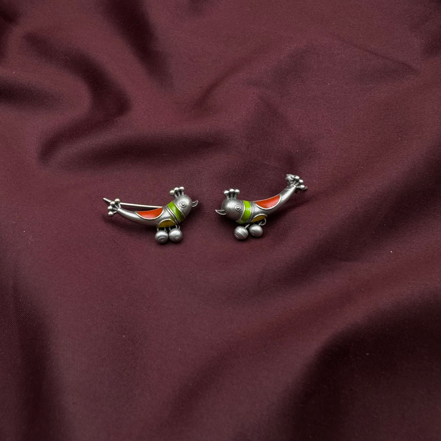 Quirky Fashions Paakhi (Bird) Earrings in Oxidised Silver| Cute earrings | Daily wear | Casual Wear| Ethnic Wear| Traditional Wear