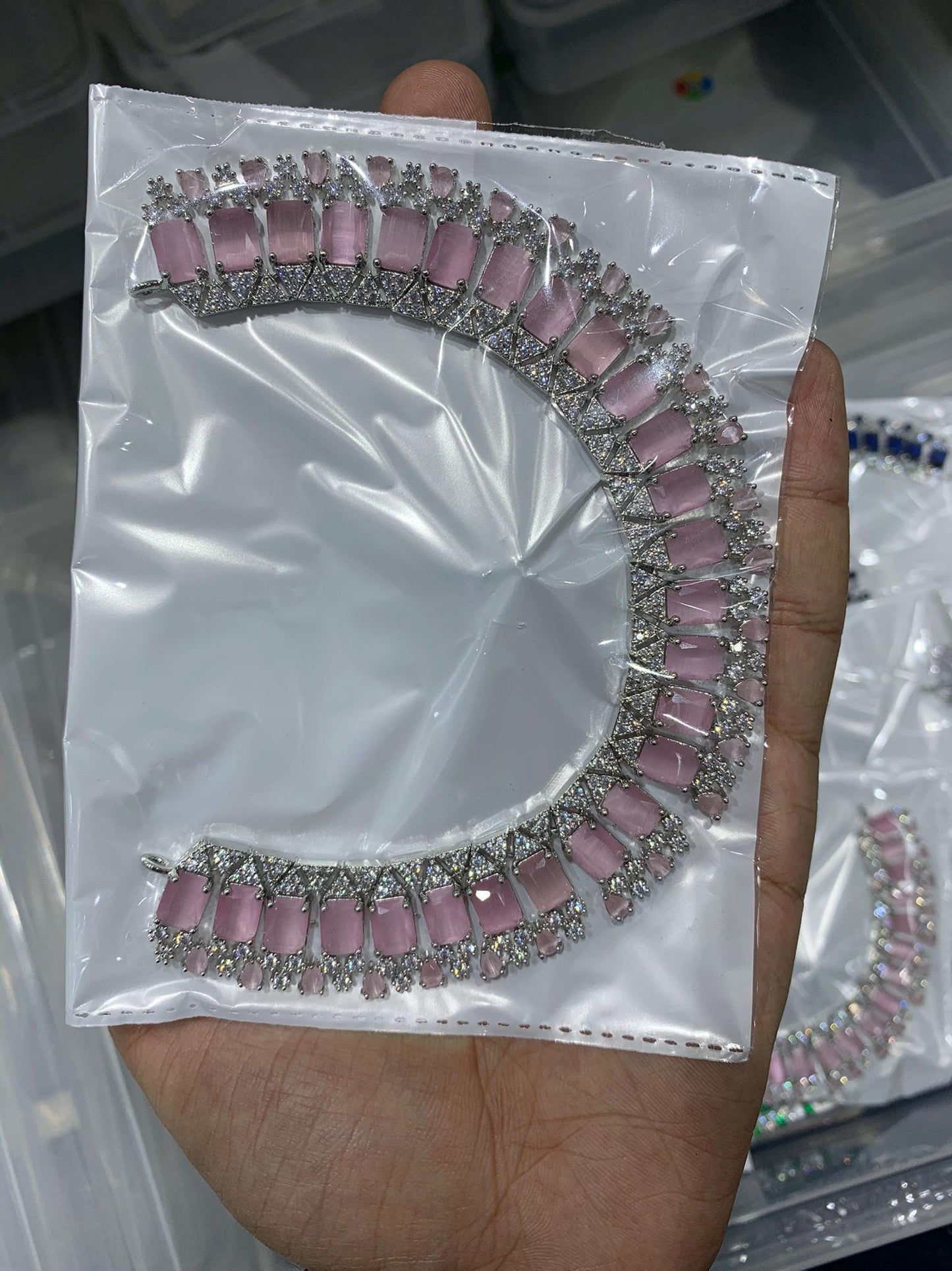 Emerald-Cut Multicolor American Diamond Necklace by Quirky Fashions | Celebrity Jewelry | Choker Style | Wedding Wear | Bridal Jewelry