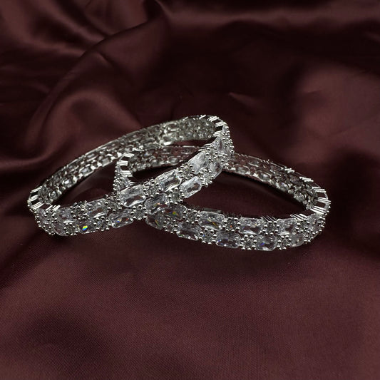 Quirky Fashions Radiant Glow: A White Stone Bangle for Indian wedding wear bridal jewelry Punjabi wedding designer jewelry gift for her