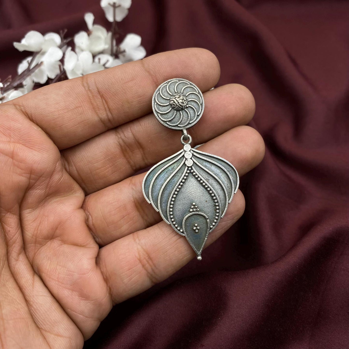 Oxidized Silver Earrings Set - Ethnic Jhumka, Evil Eye, Peacock & Pearl Danglers by Quirky Fashions | Gift pack | Customized gifts for her