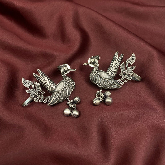 Peacock bird Indian oxidised silver earring tribal ethnic antique gift for her mother day special gift birthday & anniversary gift