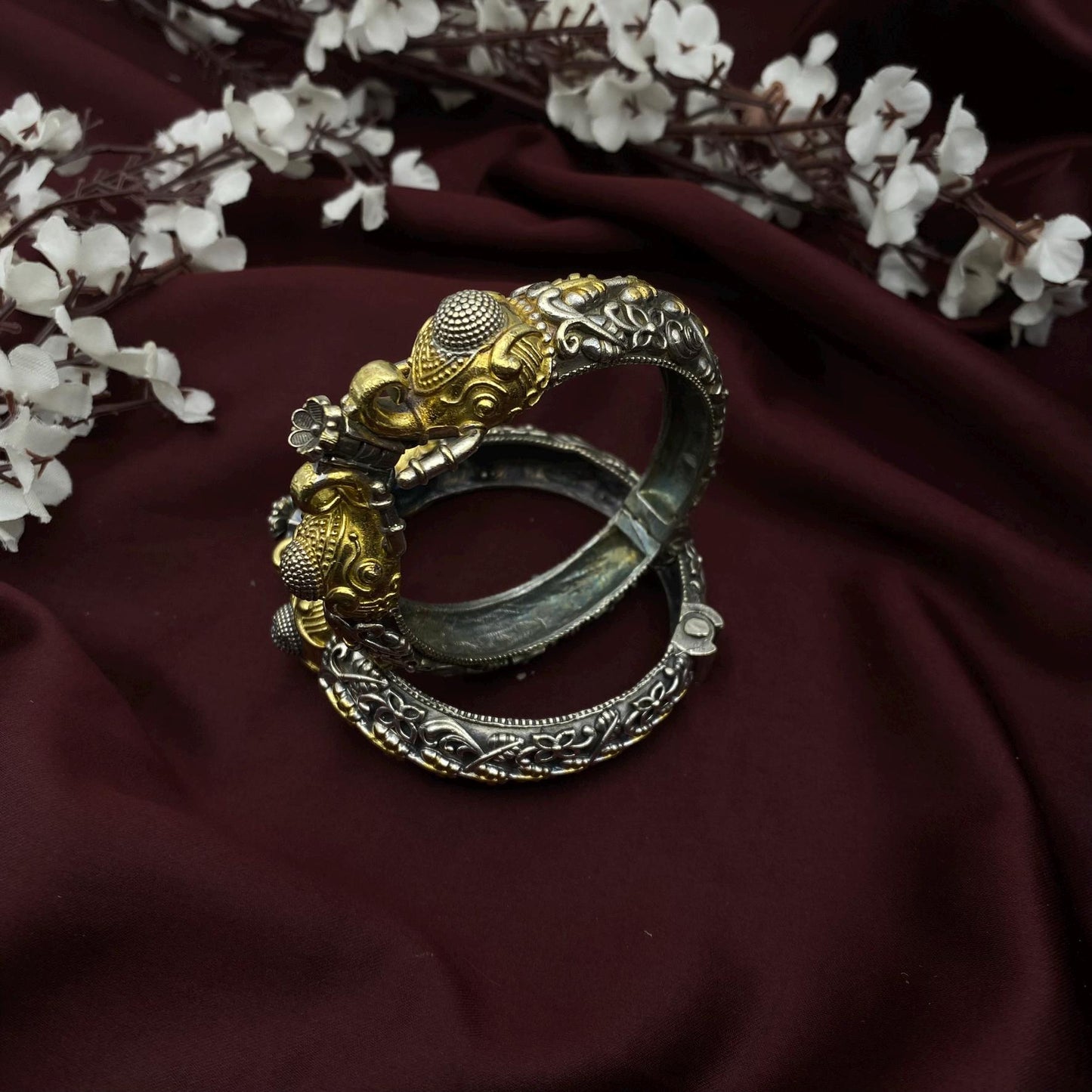 Traditional Ganesha Kada Bangle by Quirky Fashions | Temple jewelry | Kada Bangles