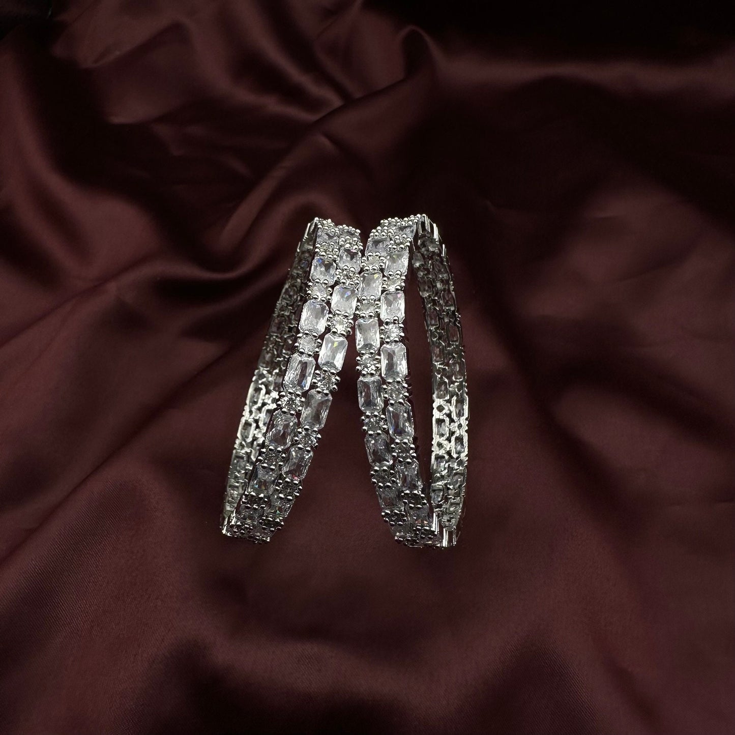 Quirky Fashions Radiant Glow: A White Stone Bangle for Indian wedding wear bridal jewelry Punjabi wedding designer jewelry gift for her