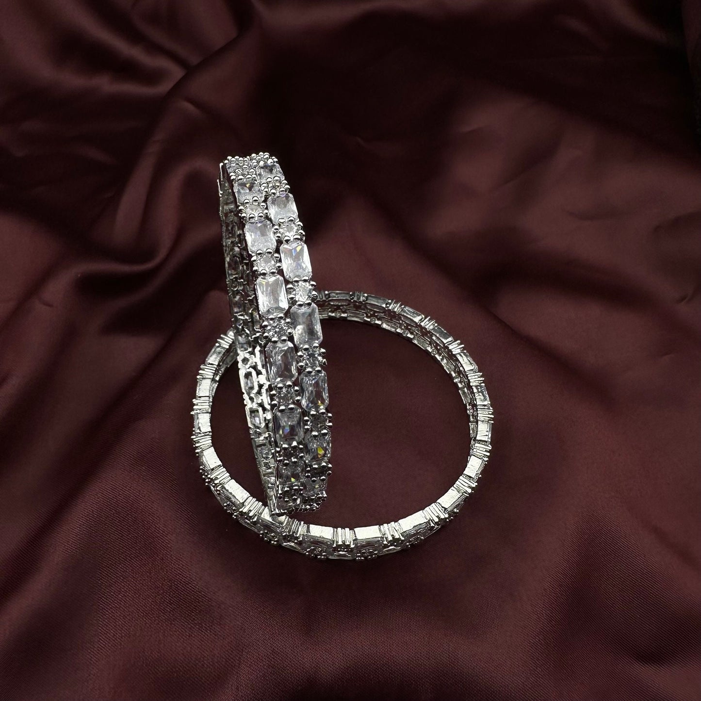 Quirky Fashions Radiant Glow: A White Stone Bangle for Indian wedding wear bridal jewelry Punjabi wedding designer jewelry gift for her