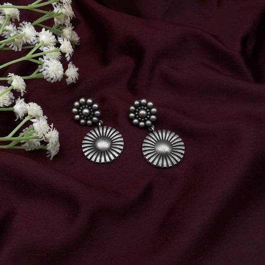 Oxidized Silver Dangle Earrings by Quirky Fashions