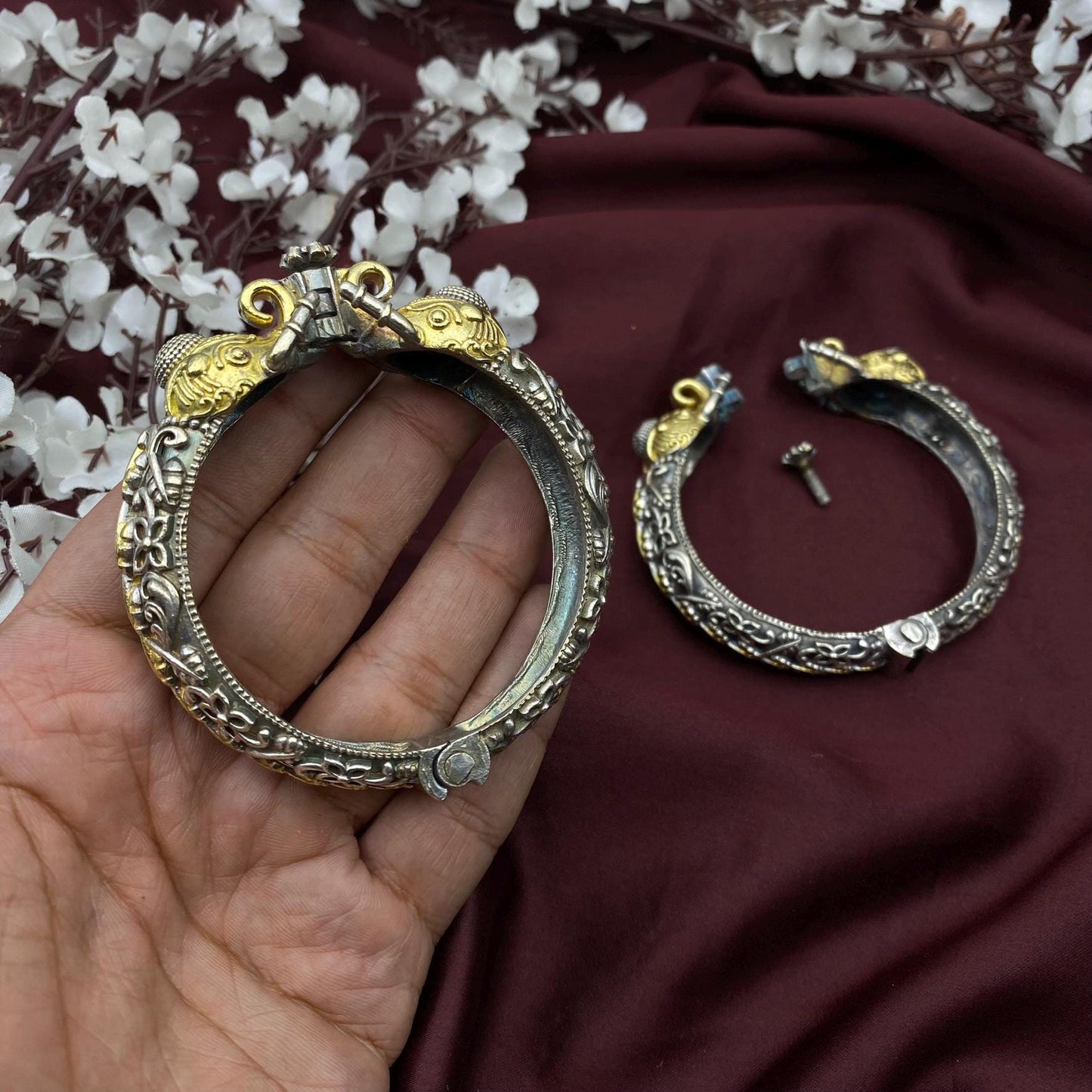 Traditional Ganesha Kada Bangle by Quirky Fashions | Temple jewelry | Kada Bangles