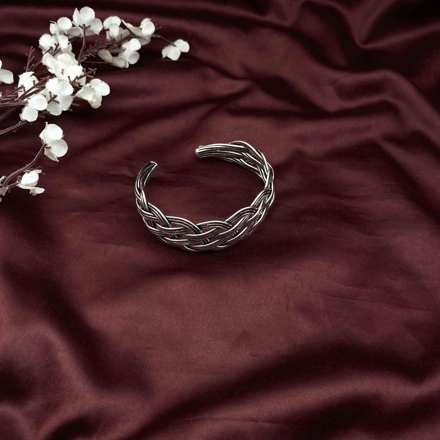 Oxidized Silver Hasuli Neck Cuff Set | Tribal Braided Choker & Bracelet | Statement Boho Jewelry by Quirky Fashions