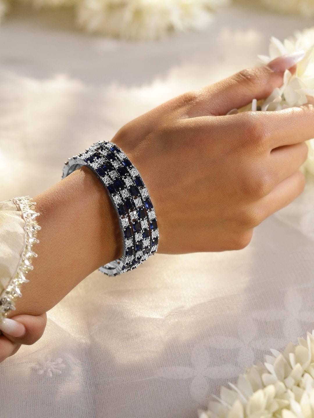 Quirky Fashions American Diamond CZ Bangle Set | Bridal Jewelry | Wedding wear | Indian Wedding