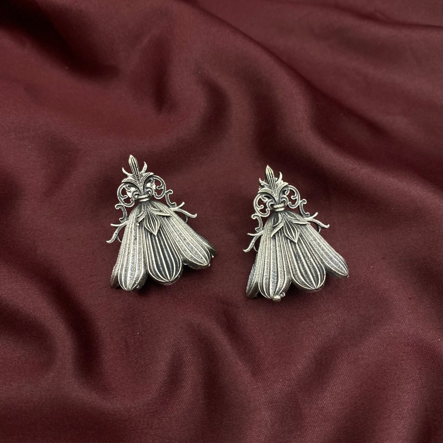 Indian oxidised silver jewelry tribal ethnic antique south boho gypsy indian earrings
