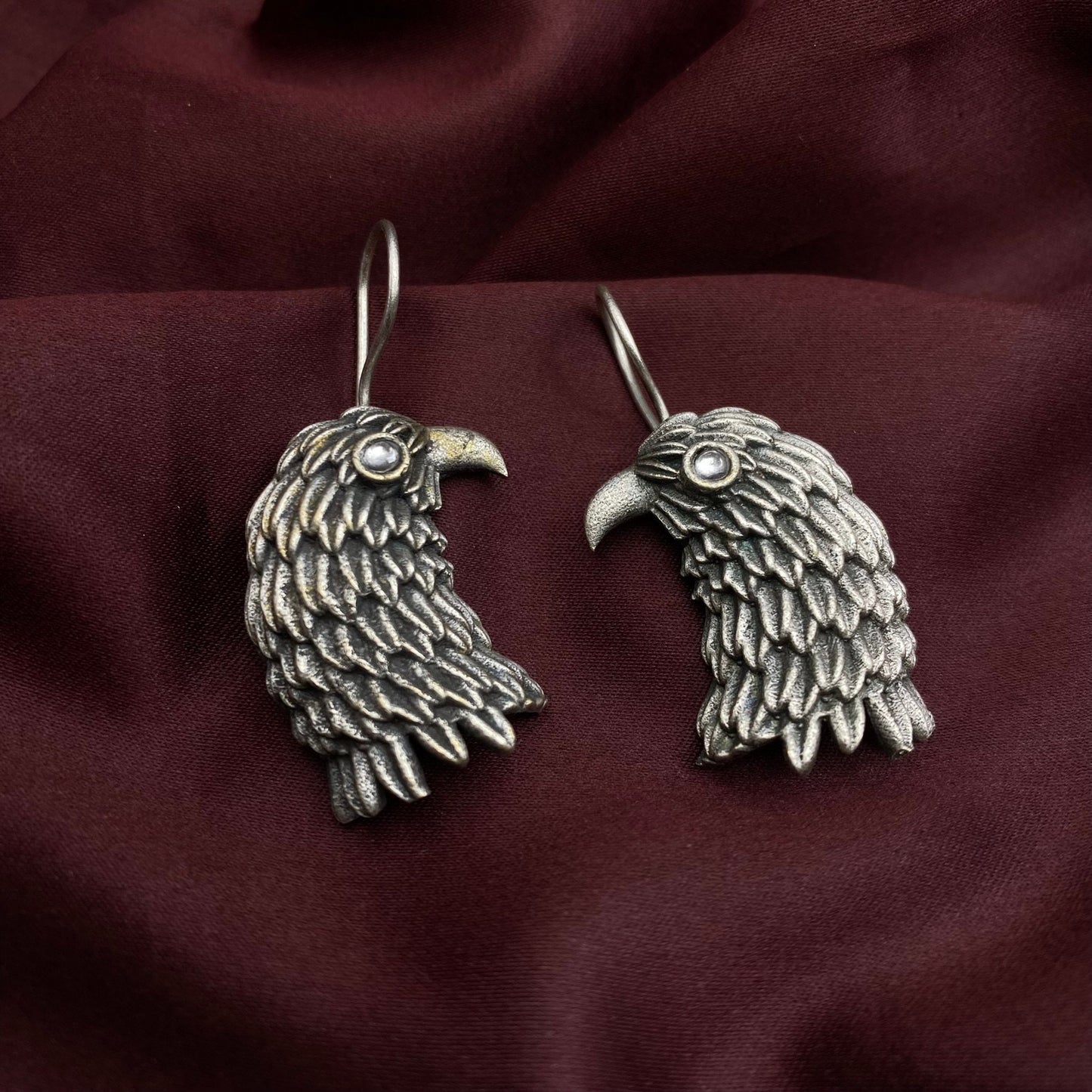 Quirky Fashions Creative Eagle hook earrings | Boho Hipie | Tribal wear | Halloween Accessories | Oxidised Earrings | Antique Silver
