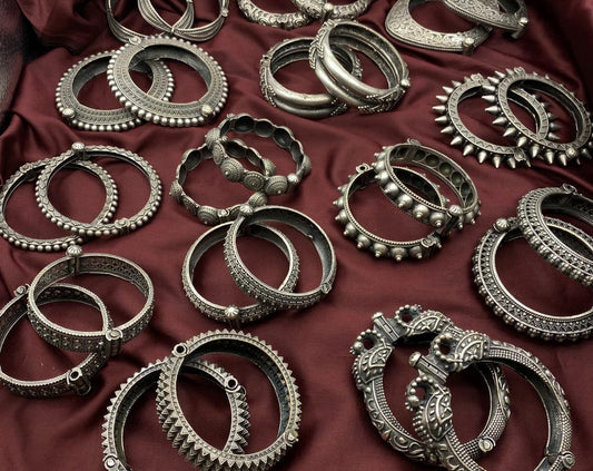 Oxidized Silver Bangles